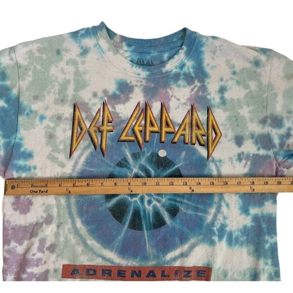 Def Leppard Adrenalize Tour Graphic T Shirt Medium Blue Tie Dye Rock Band 2021 - Picture 9 of 10
